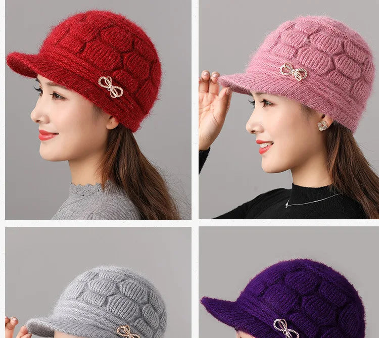 Ciepła czapka z futerkiem