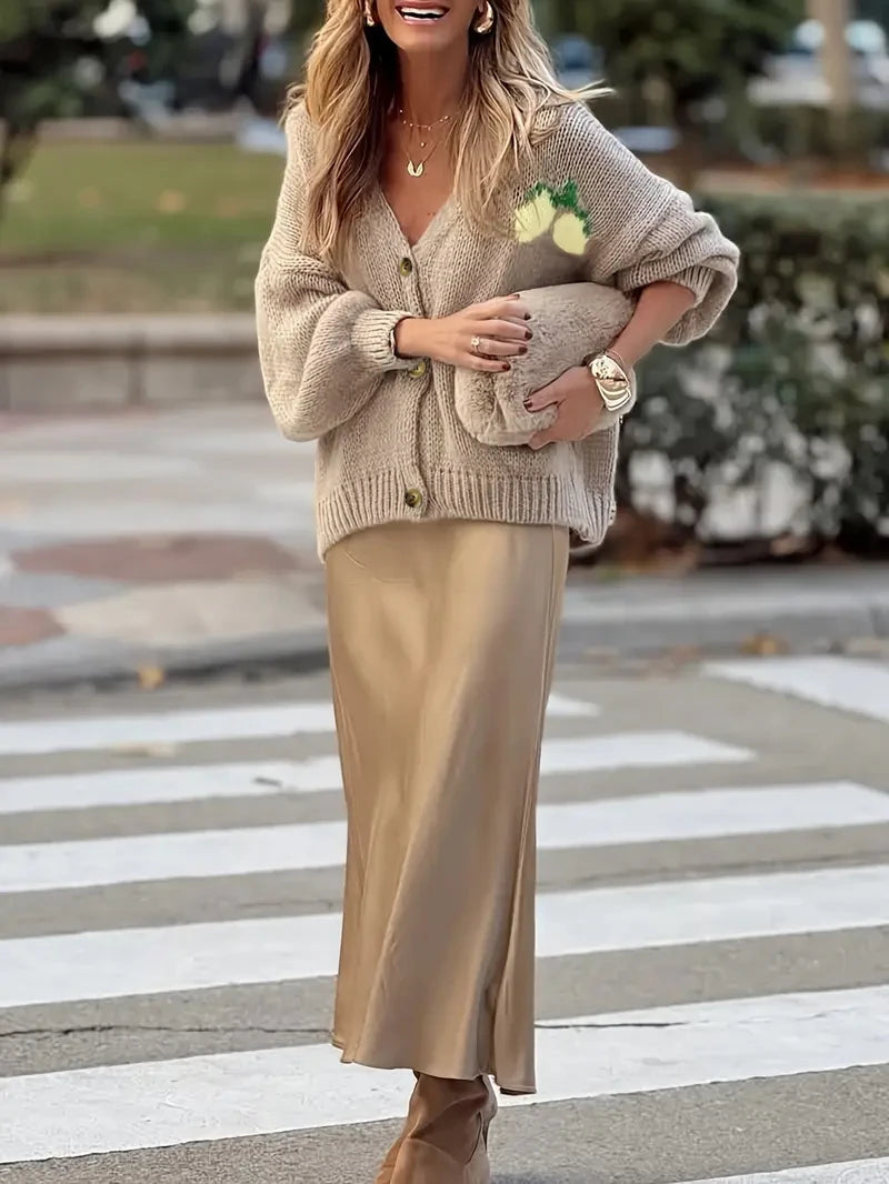 Damski sweter kardigan z dzianiny