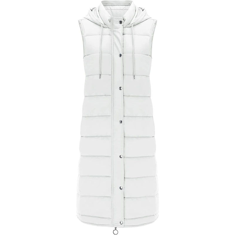 Długa kamizelka damska z kapturem