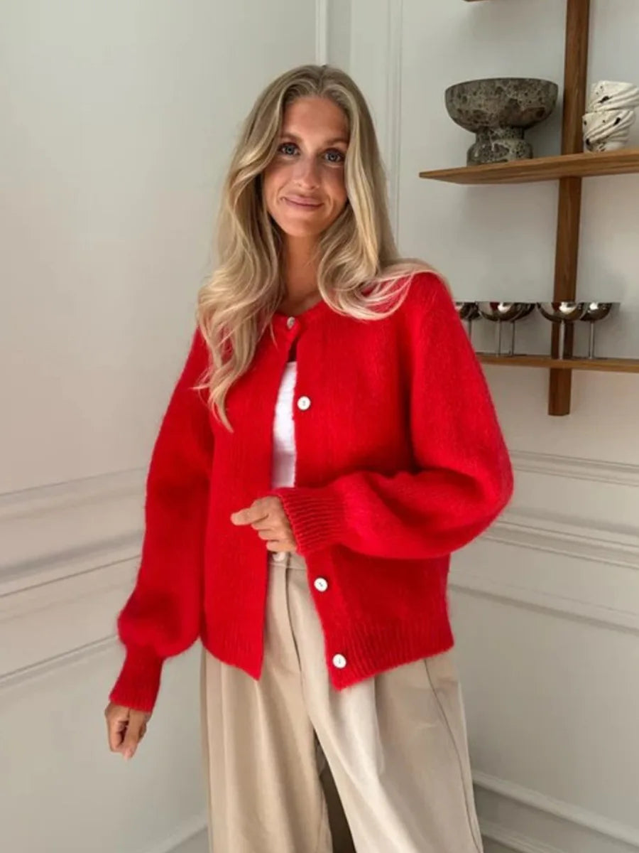 Damski sweter kardigan z dzianiny