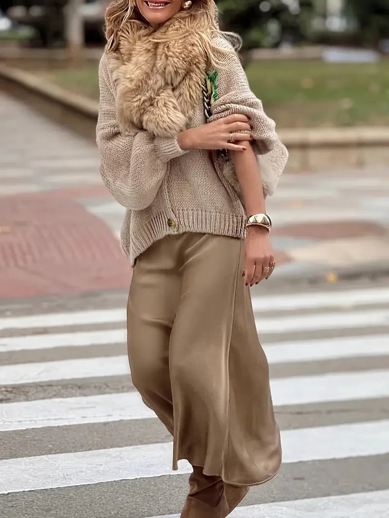 Damski sweter kardigan z dzianiny