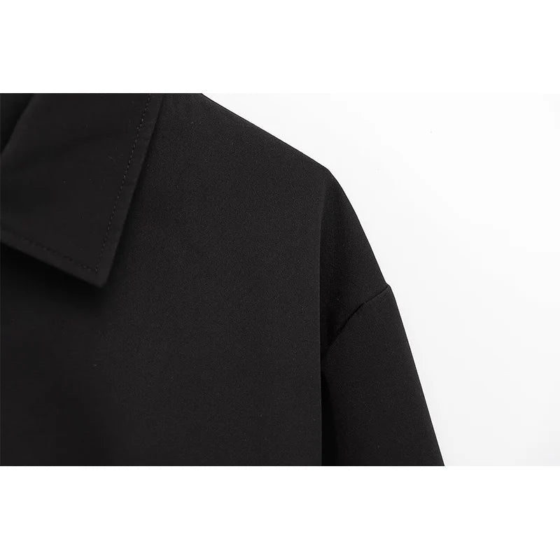 Damska krótka kurtka casual z kołnierzem