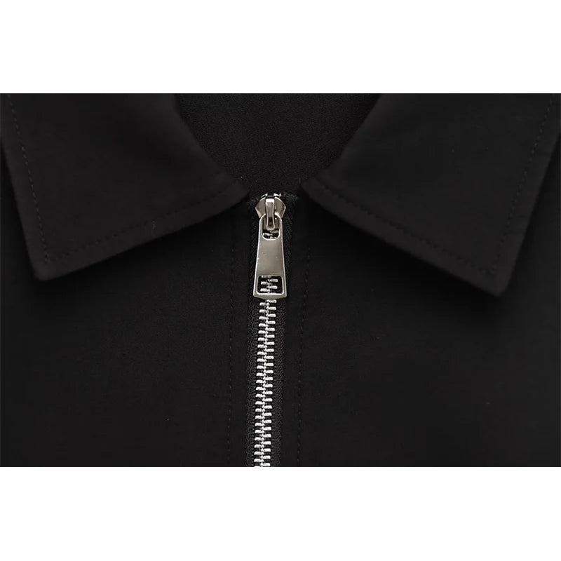 Damska krótka kurtka casual z kołnierzem