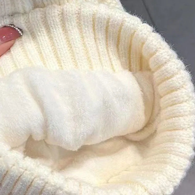 Zimowa dzianinowa czapka z wełny