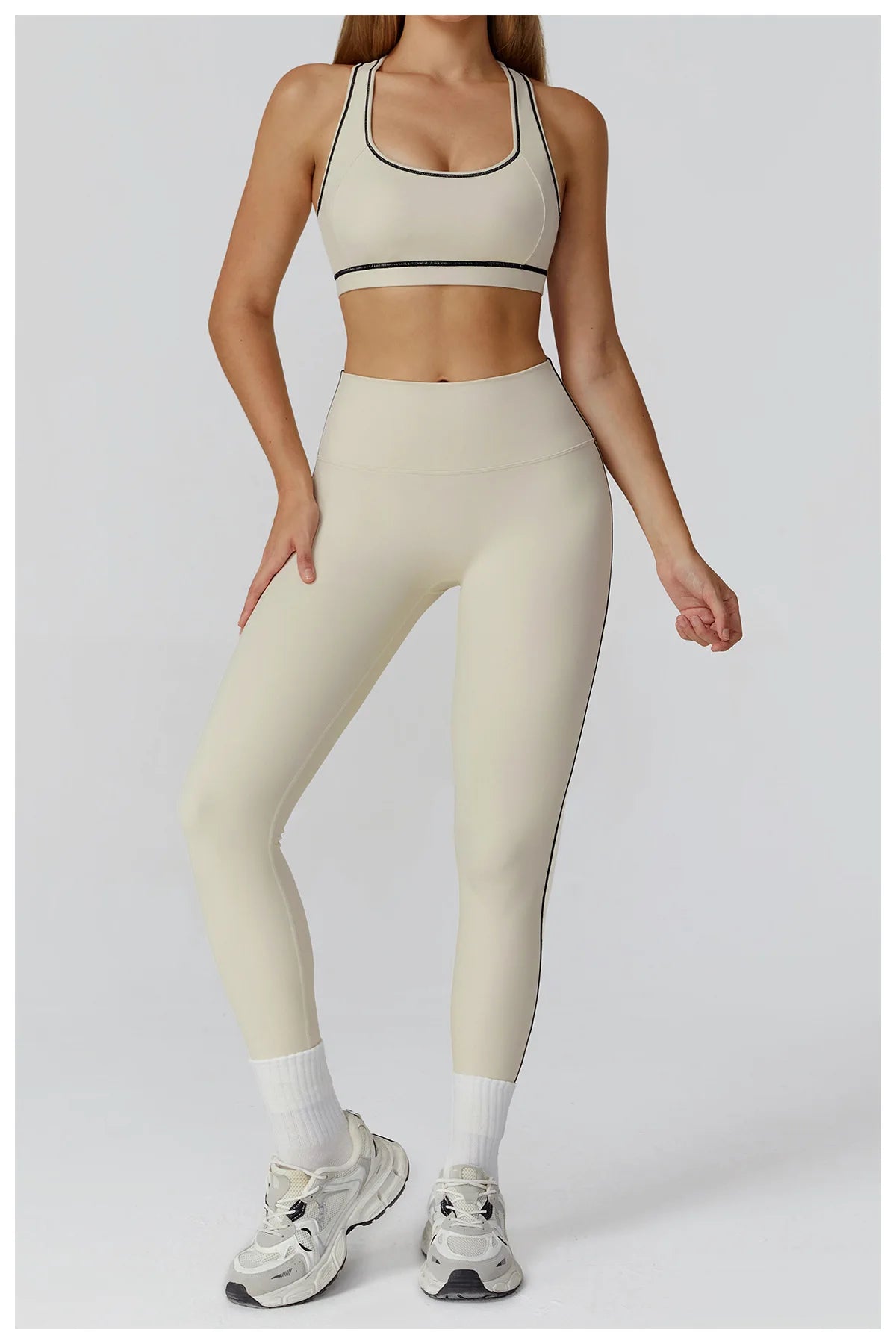 Damski bezszwowy komplet sportowy do jogi / fitnessu