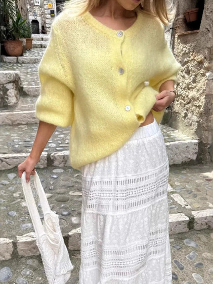 Damski sweter kardigan z dzianiny