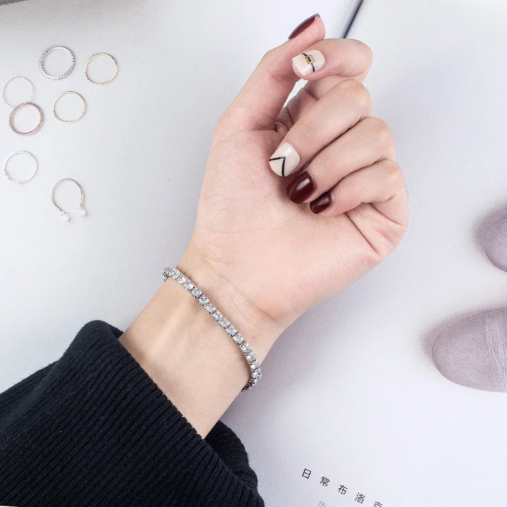 Bransoletka srebrna z cyrkoniami