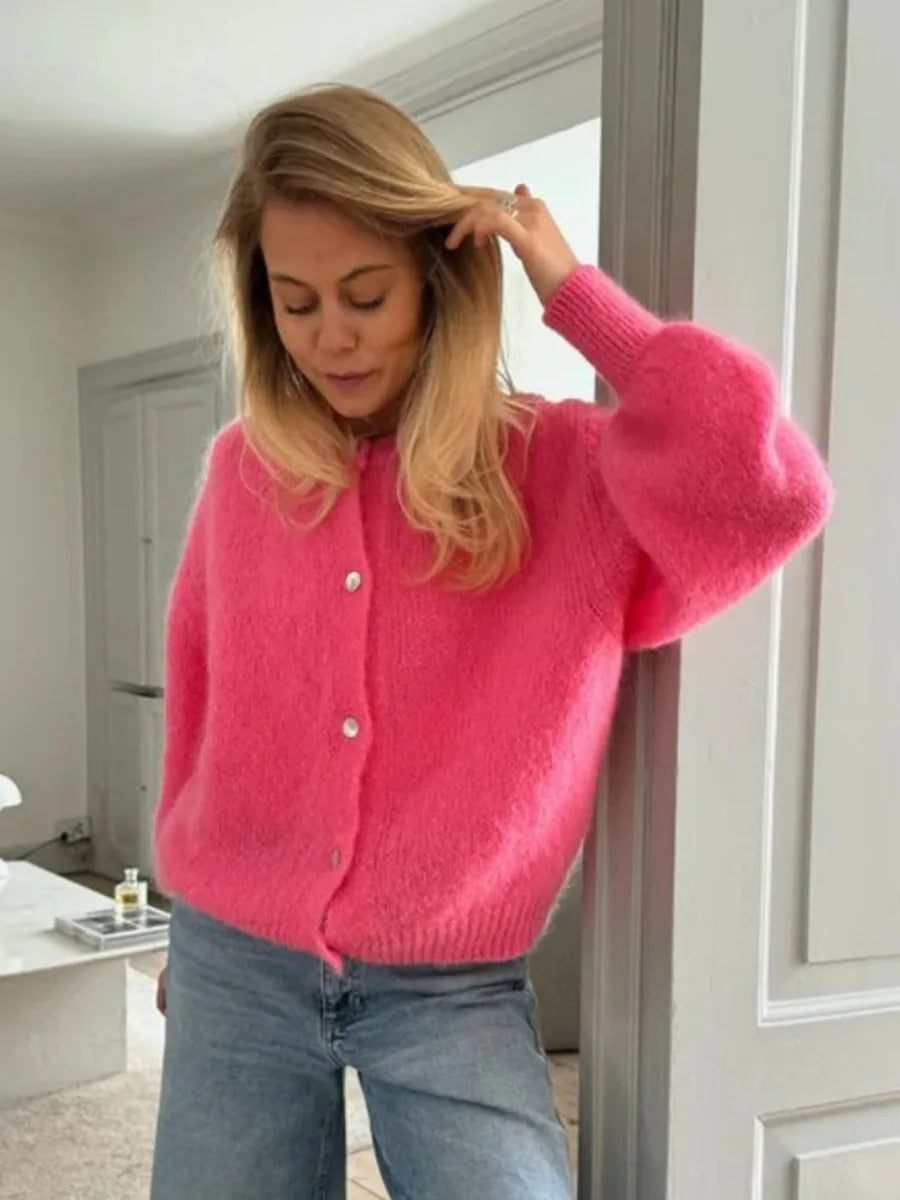 Damski sweter kardigan z dzianiny